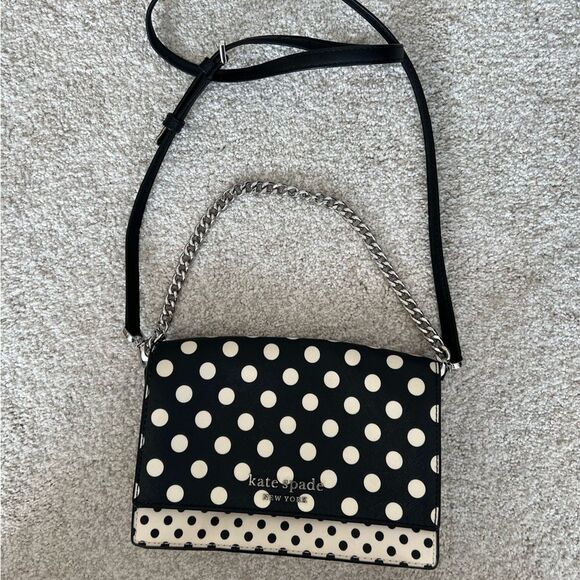 Kate Spade Polka Dot Crossbody Bag Black & White - Picture 6 of 13